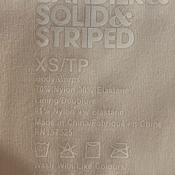 BANDIER SOLID & STRIPED Black and White Grey High-Waisted Leggings XS - Picture 7 of 7